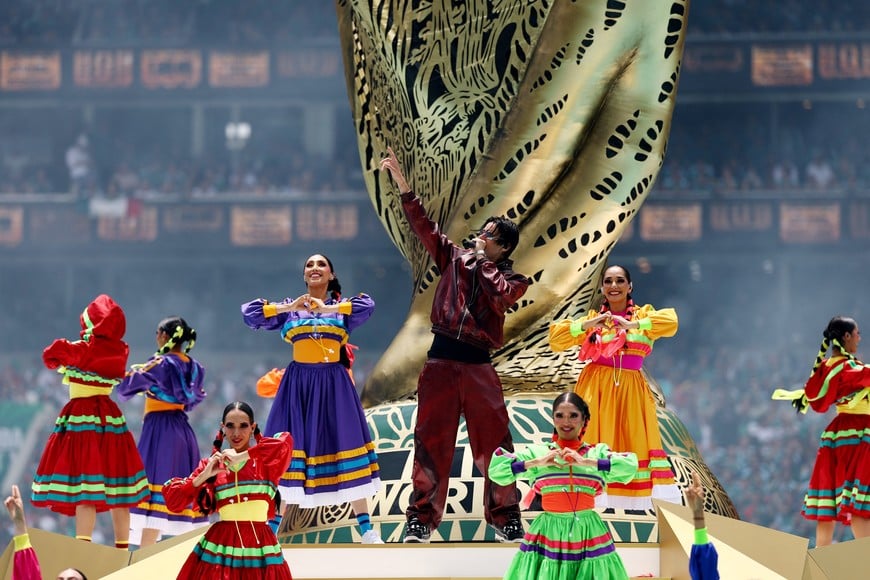 Soccer Football - FIFA World Cup 2026 - Group A - Mexico v South Africa - Estadio Azteca, Mexico City, Mexico - June 11, 2026
Danny Ocean performs during the opening ceremony before the match REUTERS/Kai Pfaffenbach
