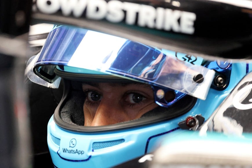 Formula One F1 - Barcelona-Catalunya Grand Prix - Circuit de Barcelona-Catalunya, Barcelona, Spain - June 13, 2026
Mercedes' George Russell in action during practice REUTERS/Nacho Doce