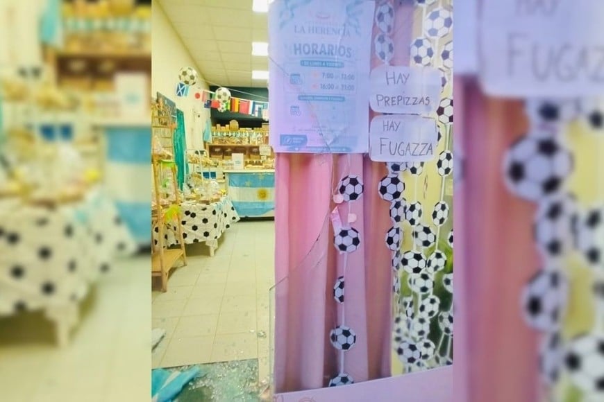 Robo y destrozos en una panadería céntrica de San José del Rincón. Foto: Gentileza