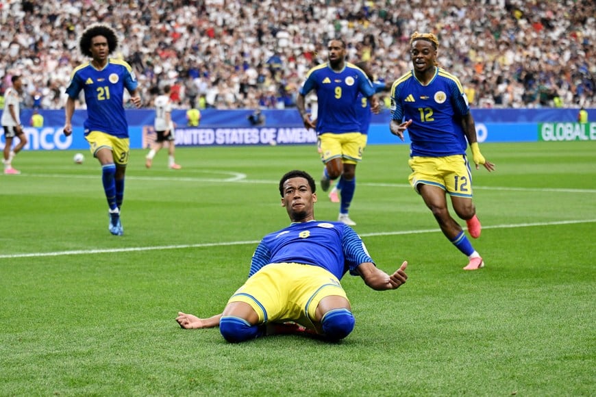 Soccer Football - FIFA World Cup 2026 - Group E - Germany v Curacao - Houston Stadium, Houston, Texas, U.S. - June 14, 2026
Curacao's Livano Comenencia celebrates scoring their first goal REUTERS/Annegret Hilse     TPX IMAGES OF THE DAY