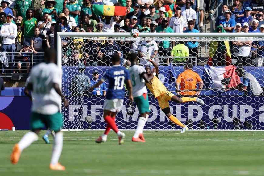 Soccer Football - FIFA World Cup 2026 - Group I - France v Senegal - New York/New Jersey Stadium, East Rutherford, New Jersey, U.S. - June 16, 2026
France's Kylian Mbappe scores their third goal REUTERS/John Sibley TPX IMAGES OF THE DAY