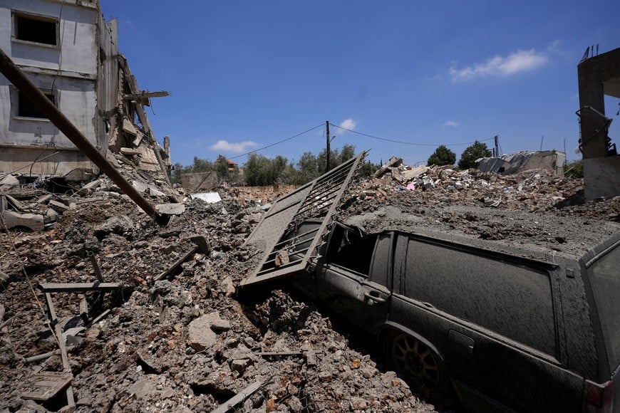 Site of a previous Israeli strike in Kfar Sir in the Nabatieh district, Lebanon June 16, 2026, following a deal between the United States and Iran. REUTERS/Stringer