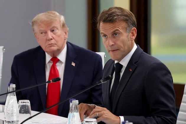 Donald Trump y Emmanuel Macron. Foto: Reuters.