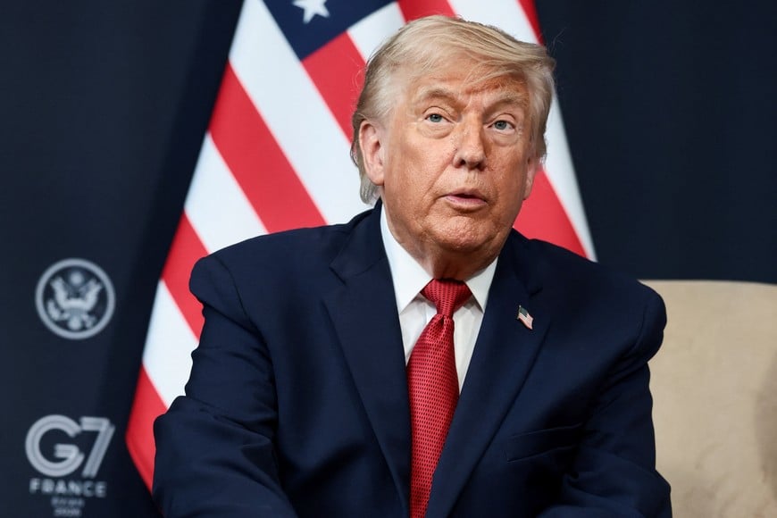 U.S. President Donald Trump attends a bilateral meeting with Egyptian President Abdel Fattah el-Sisi (not pictred) on the sidelines of the G7 Summit in Evian-les-Bains, France, June 17, 2026. REUTERS/Evelyn Hockstein