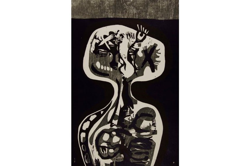 Xilografía "El ciego" de Osvaldo Romberg. Foto: Museo Nacional de Bellas Artes