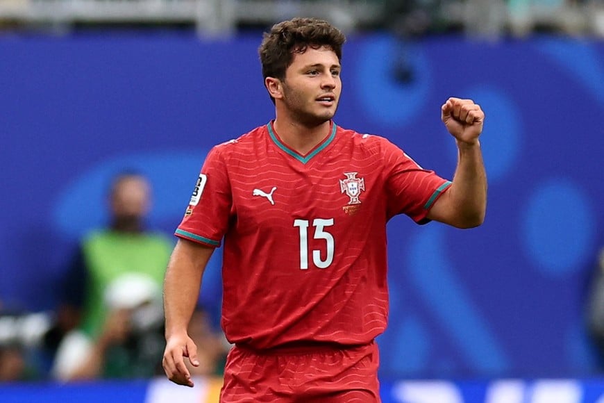 Soccer Football - FIFA World Cup 2026 - Group K - Portugal v DR Congo - Houston Stadium, Houston, Texas, U.S. - June 17, 2026
Portugal's Joao Neves celebrates scoring their first goal REUTERS/Pedro Nunes