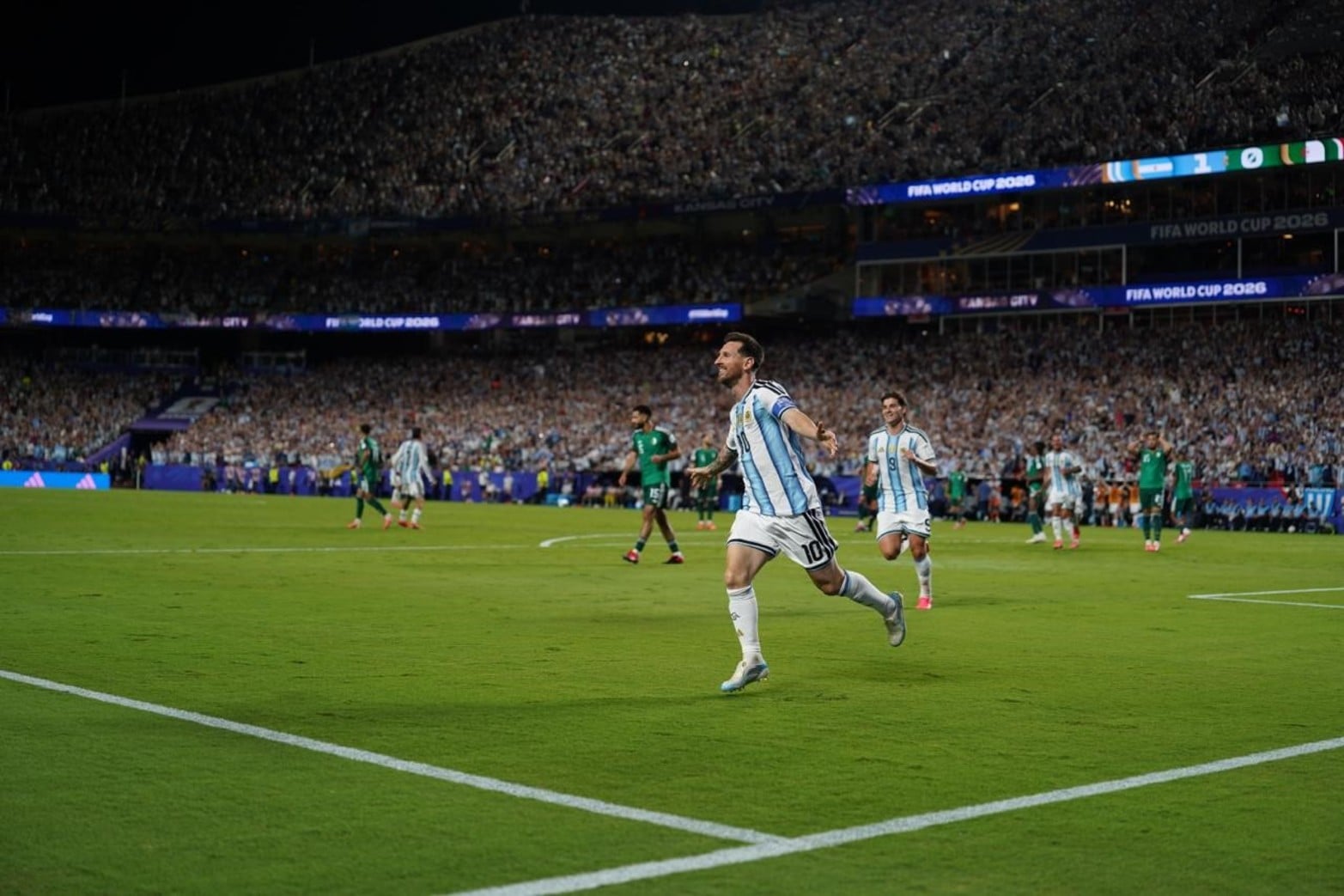 Lio festeja ante Argelia, en el debut argentino en el Mundial 2026.
