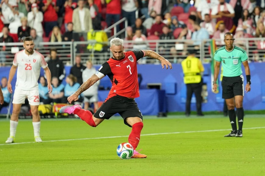 Soccer Football - FIFA World Cup 2026 - Group J - Austria v Jordan - San Francisco Bay Area Stadium, Santa Clara, California, U.S. - June 16, 2026
Austria's Marko Arnautovic scores their third goal from the penalty spot IMAGN IMAGES via Reuters/Darren Yamashita TPX IMAGES OF THE DAY