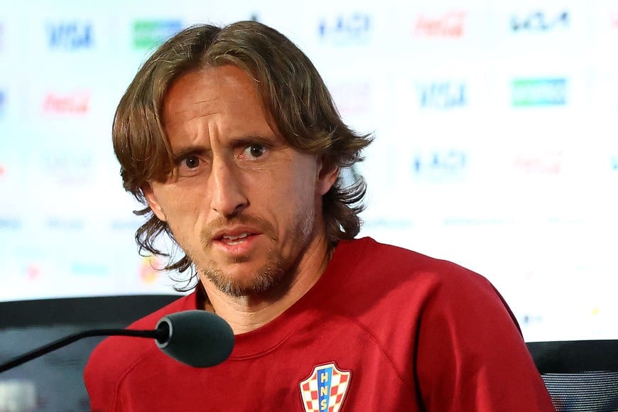 Soccer Football - FIFA World Cup 2026 - Croatia Press Conference - Dallas Stadium, Arlington, Texas, U.S. - June 16, 2026
Croatia's Luka Modric during a press conference REUTERS/Hannah Mckay