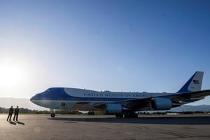 El Air Force One, este 17 de junio en Suiz. Reuters.
