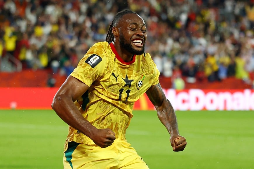 Soccer Football - FIFA World Cup 2026 - Group L - Ghana v Panama - Toronto Stadium, Toronto, Canada - June 17, 2026
Ghana's Antoine Semenyo celebrates after Caleb Yirenkyi scored their first goal REUTERS/Piroschka Van De Wouw