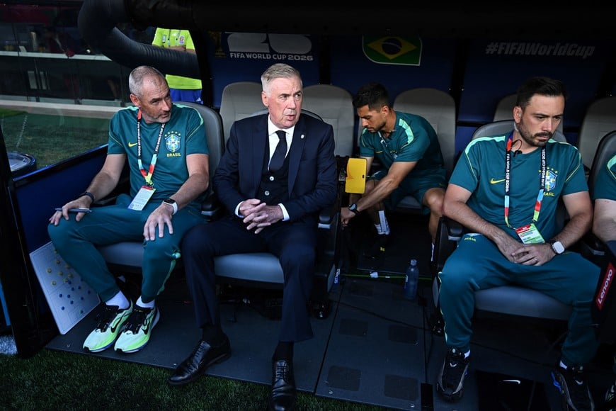 Soccer Football - FIFA World Cup 2026 - Group C - Brazil v Morocco - New York/New Jersey Stadium, East Rutherford, New Jersey, U.S. - June 13, 2026
Brazil coach Carlo Ancelotti before the match REUTERS/Dylan Martinez