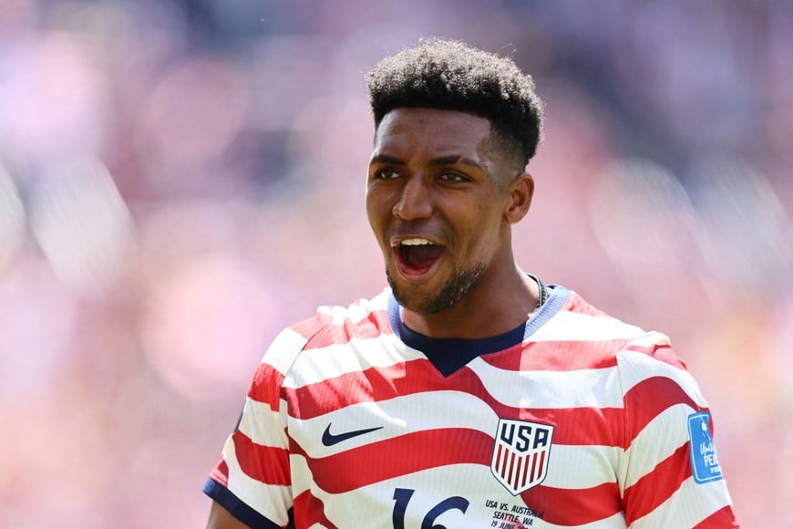 Soccer Football - FIFA World Cup 2026 - Group D - United States v Australia - Seattle Stadium, Seattle, Washington, U.S. - June 19, 2026
Alex Freeman of the U.S. celebrates after the match IMAGN IMAGES via Reuters/Blake Dahlin
