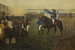 "Creación y jura de la Bandera en las barrancas del Paraná", de Blanqué. Foto: Museo Marc