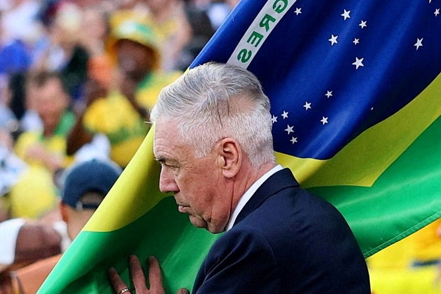 Soccer Football - FIFA World Cup 2026 - Group C - Brazil v Morocco - New York/New Jersey Stadium, East Rutherford, New Jersey, U.S. - June 13, 2026
Brazil coach Carlo Ancelotti before the match IMAGN IMAGES via Reuters/Caean Couto TPX IMAGES OF THE DAY