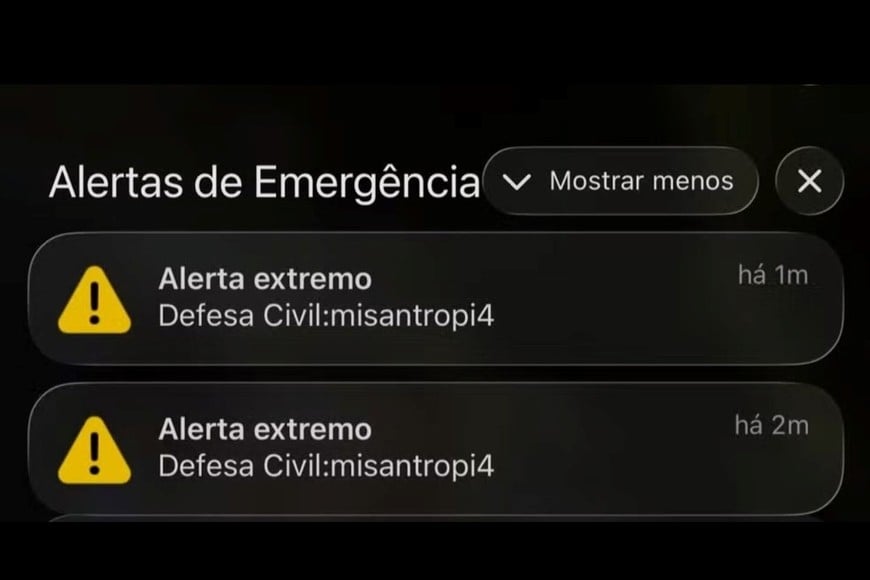 Las alertas recibidas en Brasil.