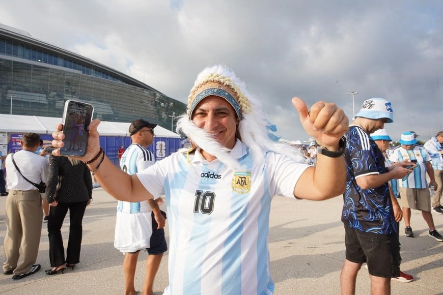 El aliento argentino en la previa de Dallas. Foto: Fernando Nicola