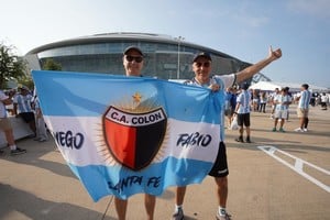 Bandera de Colón presente en el estadio de Dallas. Foto: Fernando Nicola