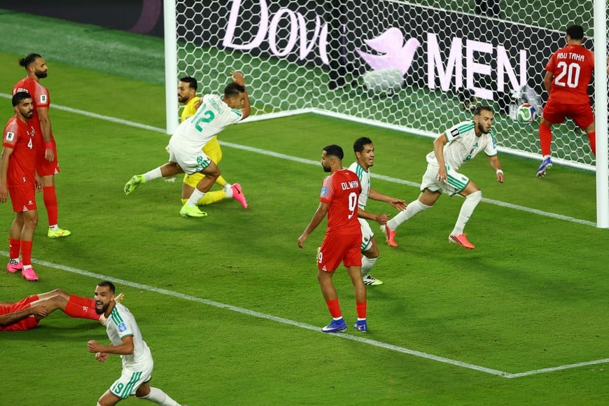 Soccer Football - FIFA World Cup 2026 - Group J - Jordan v Algeria - San Francisco Bay Area Stadium, Santa Clara, California, U.S. - June 22, 2026
Algeria's Amine Gouiri scores their second goal REUTERS/Luisa Gonzalez