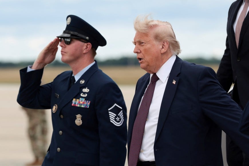 U.S. President Donald Trump arrives at Joint Base Andrews, Maryland, U.S., June 23, 2026. REUTERS/Evelyn Hockstein