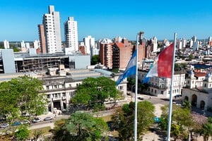 La sede de Tribunales, vistas desde el drone de El Litoral. Foto: Fernando Nicola