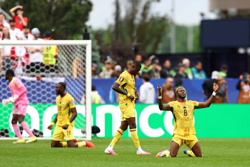 Soccer Football - FIFA World Cup 2026 - Group L - England v Ghana - Boston Stadium, Foxborough, Massachusetts, U.S. - June 23, 2026
Ghana's Kwasi Sibo celebrates after the match REUTERS/Peter Cziborra TPX IMAGES OF THE DAY