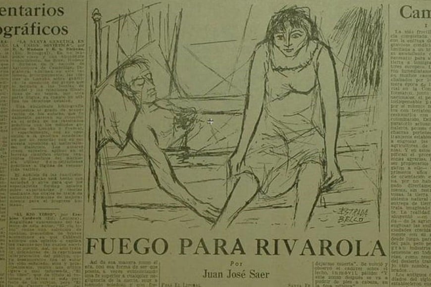 Saer ilustrado por Estrada Bello. Foto: Archivo El Litoral