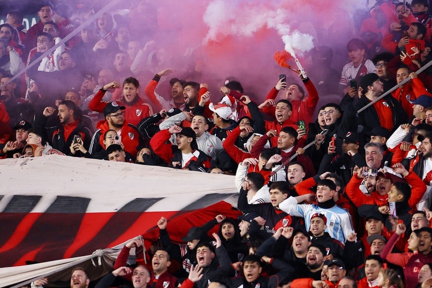 Soccer Football - Copa Sudamericana - Group H - River Plate v Blooming - Estadio Mas Monumental, Buenos Aires, Argentina - May 27, 2026
River Plate fans in the stands before the match REUTERS/Agustin Marcarian     TPX IMAGES OF THE DAY
