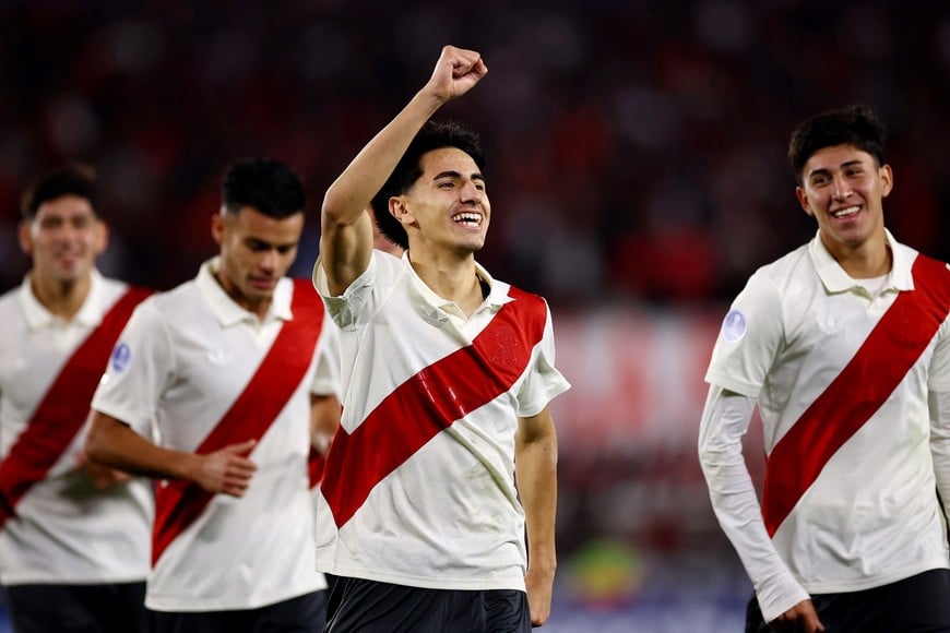 Soccer Football - Copa Sudamericana - Group H - River Plate v Blooming - Estadio Mas Monumental, Buenos Aires, Argentina - May 27, 2026
River Plate's Lucas Silva celebrates scoring their third goal REUTERS/Agustin Marcarian