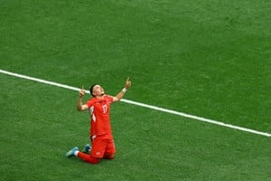 Soccer Football - FIFA World Cup 2026 - Group B - Switzerland v Canada - BC Place, Vancouver, Canada - June 24, 2026
Switzerland's Ruben Vargas celebrates scoring their first goal REUTERS/Albert Gea     TPX IMAGES OF THE DAY