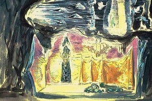 Fragmento de un boceto escenográfico de la "La mujer sin sombra". Foto: Arte de la Argentina