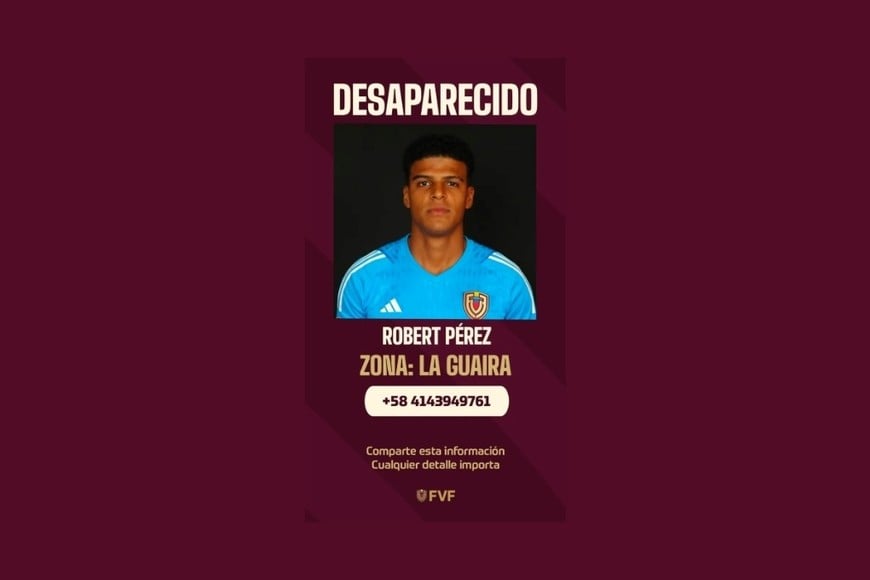 La Federación Venezolana de Fútbol difundió los nombres de los siete jugadores desaparecidos.