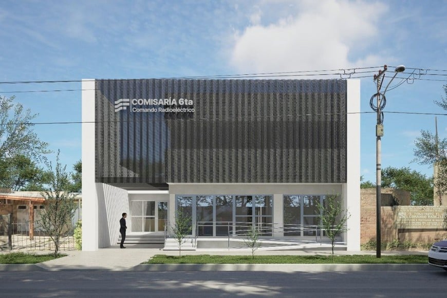 Todo este nuevo edificio se apoya sobre la recuperación parcial de una construcción preexistente, en un predio policial ubicado en San Martín 1079, casi Av. Roque Sáenz Peña.