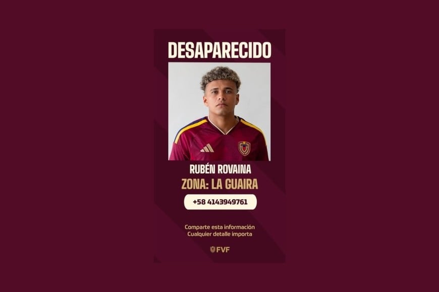 La Federación Venezolana de Fútbol difundió los nombres de los siete jugadores desaparecidos.