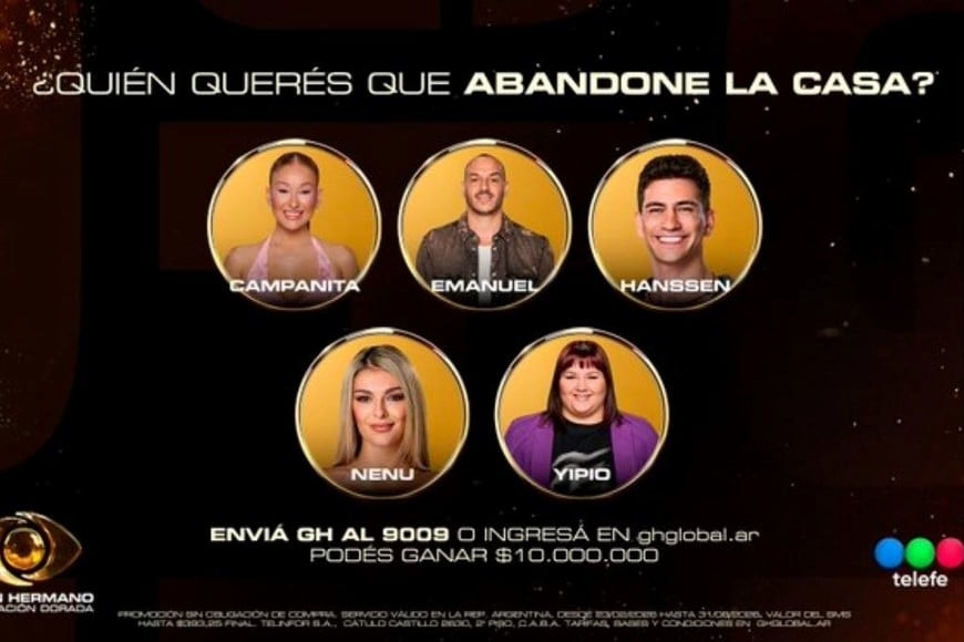 Así quedó la placa de nominados en Gran Hermano