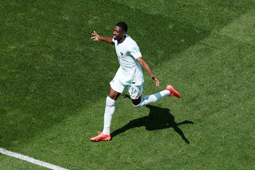 Soccer Football - FIFA World Cup 2026 - Group I - Norway v France - Boston Stadium, Foxborough, Massachusetts, U.S. - June 26, 2026
France's Ousmane Dembele celebrates scoring their third goal REUTERS/Jeenah Moon     TPX IMAGES OF THE DAY