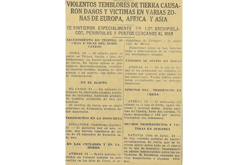 Recorte de la portada de la edición del 28 de junio de 1926 de diario El Litoral.