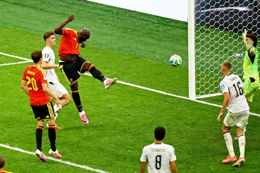 Soccer Football - FIFA World Cup 2026 - Group G - New Zealand v Belgium - BC Place, Vancouver, Canada - June 26, 2026
Belgium's Romelu Lukaku scores their fourth goal REUTERS/Agustin Marcarian     TPX IMAGES OF THE DAY