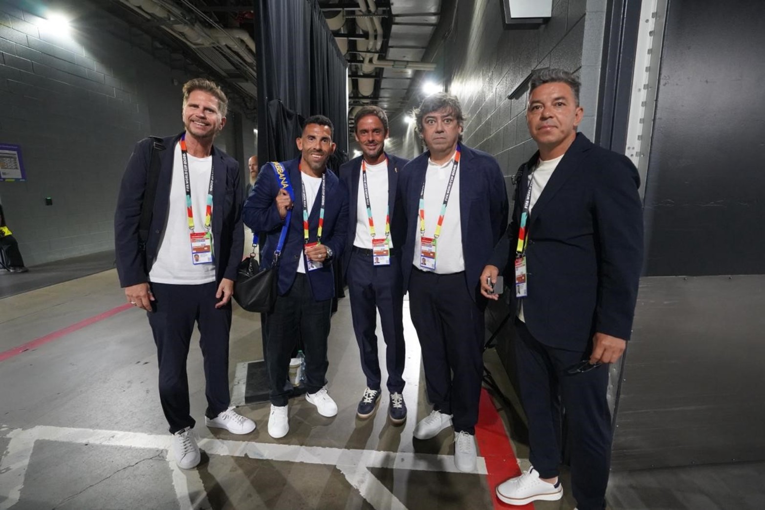 El equipo de ESPN en la previa de Argentina-Jordania en Dallas.