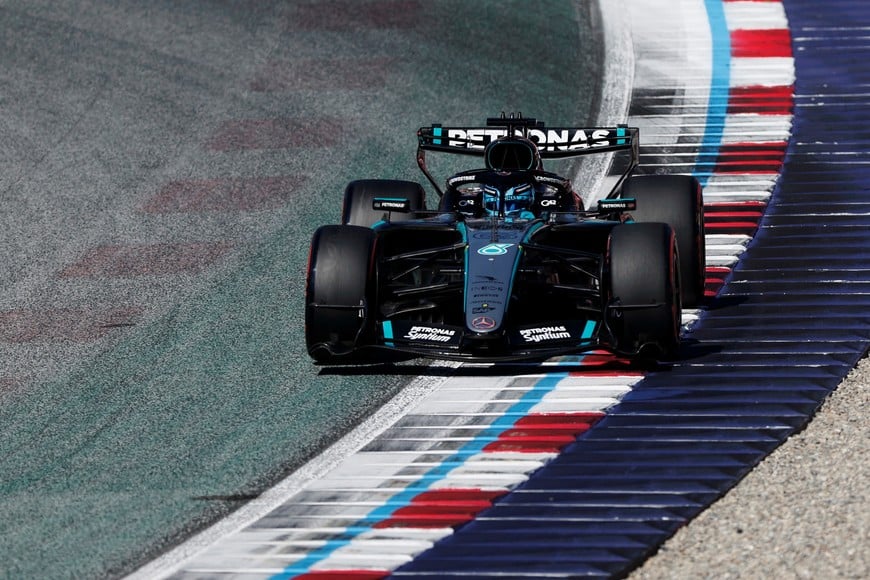 Formula One F1 - Austrian Grand Prix - Red Bull Ring, Spielberg, Austria - June 27, 2026
Mercedes' George Russell in action during qualifying REUTERS/Lisa Leutner