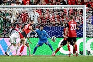 Soccer Football - FIFA World Cup 2026 - Group J - Algeria v Austria - Kansas City Stadium, Kansas City, Missouri, U.S. - June 27, 2026
Austria's Sasa Kalajdzic scores their third goal REUTERS/Annegret Hilse