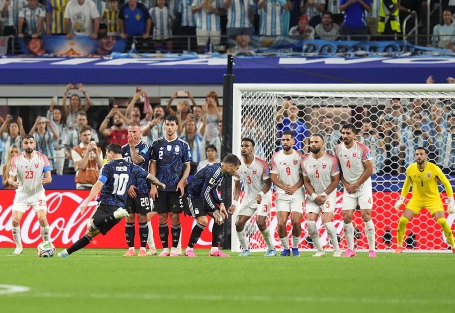 Argentina 3 Jordania 1 secuencia gol de Messi de tiro libre