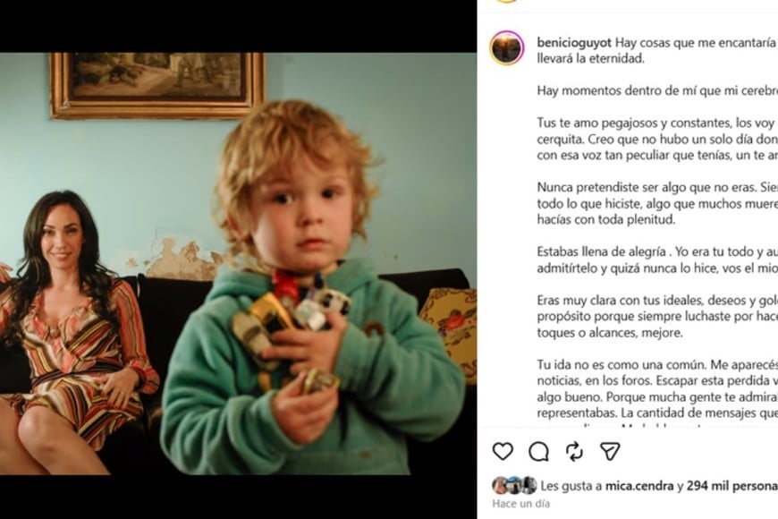 Posteo de su hijo en redes