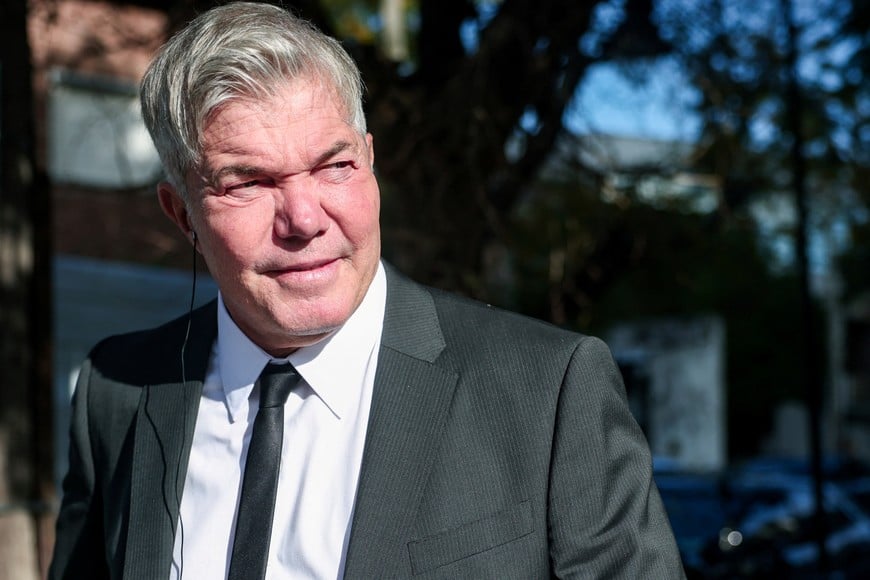 Fernando Burlando, lawyer of Dalma and Gianinna Maradona, daughters of late Argentine soccer legend Diego Armando Maradona, walks outside the court, as a new trial against medical professionals facing accusations of negligence in connection to the 2020 death of the global icon is set to start, in Buenos Aires, Argentina, April 14, 2026. REUTERS/Cristina Sille
