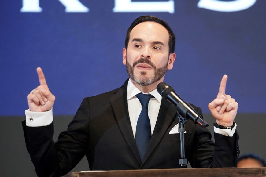 Colombia's President-elect Abelardo de la Espriella speaks after receiving his credentials from Colombia's National Electoral Council President Cristian Ricardo Quiroz Romero, in Bogotá, Colombia, June 25, 2026. REUTERS/Sergio Acero