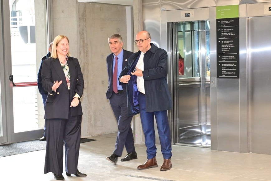 Gisela Scaglia este martes tras llegar al nuevo edificio de los Tribunales de Santa Fe