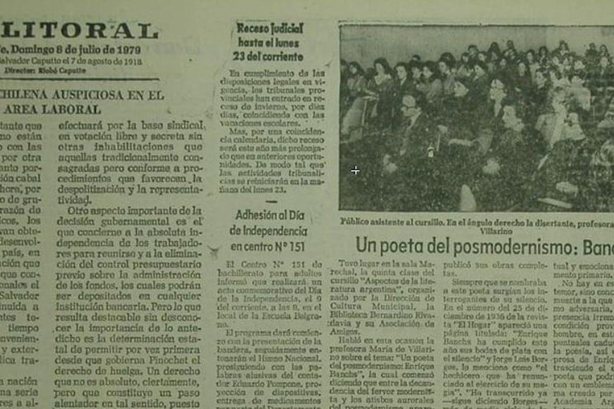 La cobertura de El Litoral de la conferencia de María de Villarino. Foto: Archivo El Litoral