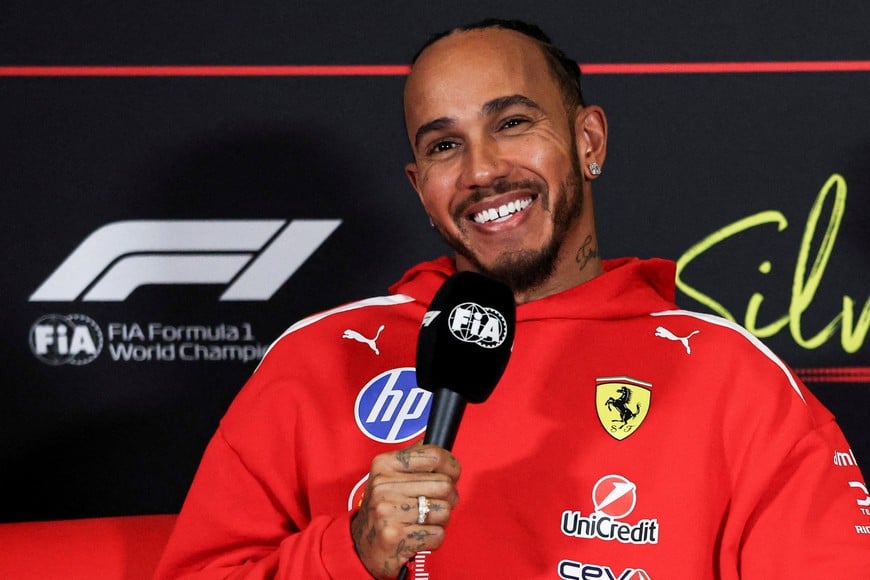 Formula One F1 - British Grand Prix - Silverstone Circuit, Silverstone, Britain - July 2, 2026
Ferrari's Lewis Hamilton during the press conference REUTERS/Suzanne Plunkett TPX IMAGES OF THE DAY
