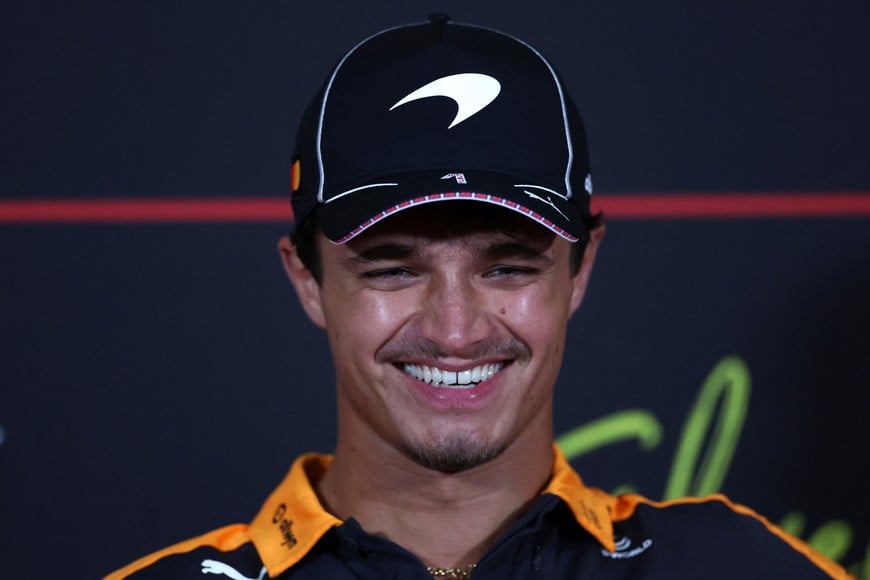 Formula One F1 - British Grand Prix - Silverstone Circuit, Silverstone, Britain - July 2, 2026
McLaren's Lando Norris during the press conference REUTERS/Suzanne Plunkett