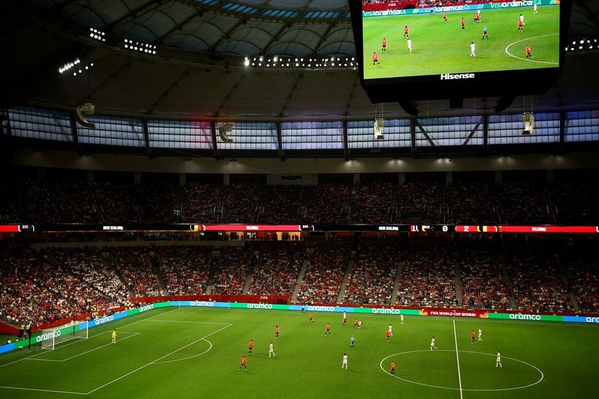 Soccer Football - FIFA World Cup 2026 - Group G - New Zealand v Belgium - BC Place, Vancouver, Canada - June 26, 2026
General view of the action during the match REUTERS/Agustin Marcarian
